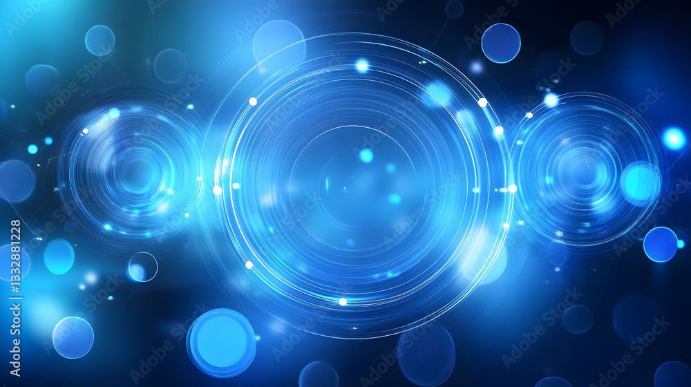 Poster blue abstract technology background circles digital hi-tech technology design background. concept in
