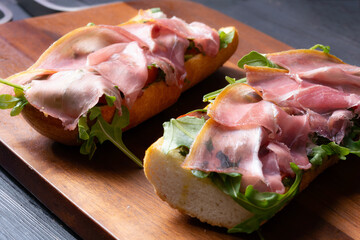 italian parma ham crouton
