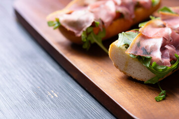 italian parma ham crouton