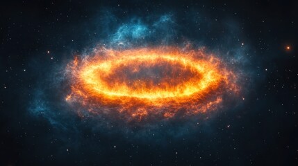 Obraz premium Cosmic Ring of Fire: A Celestial Inferno