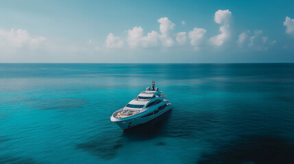 Majesty Afloat: A Super Yacht's Elegance on the Open Ocean

