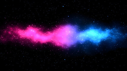 Fototapeta premium Pink and Blue Cosmic Nebula in Space Vibrant Galaxy Background
