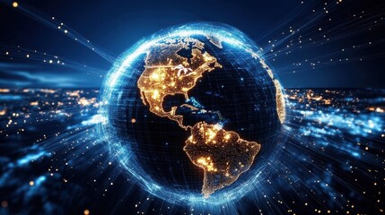 Obraz premium Abstract representation of a global network. 