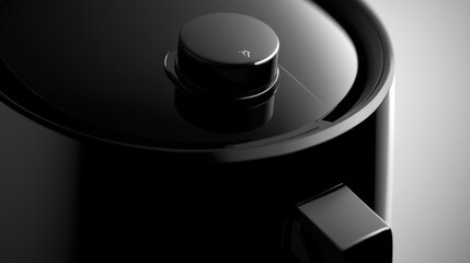 Fototapeta premium Modern Simplicity: The Sleek Black Air Fryer