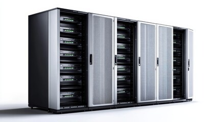 Three large servers showcased against a clean white backdrop.