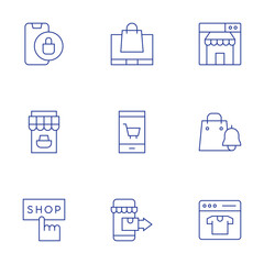 E-commerce icons set. Thin Line style, editable stroke. shop, online shopping, online shop, shopping, ecommerce