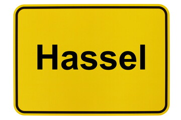Illustration eines Ortsschildes der Gemeinde Hassel in Niedersachsen