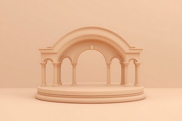 Fototapeta premium Elegant Beige Architectural Display Podium