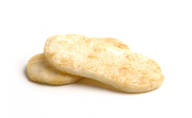 rice crackers on white background