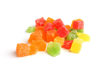 candied fruits on a white background