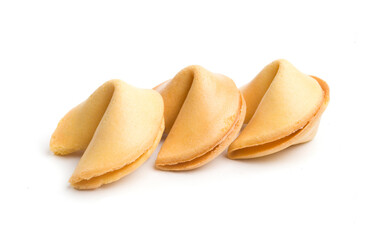 oriental fortune cookies on white background