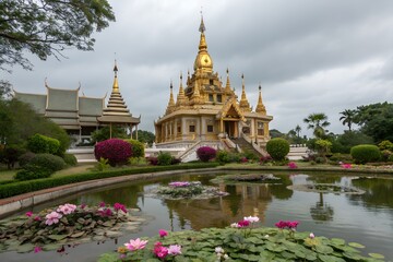 Naklejka premium A serene temple in the heart of Thailand.