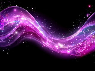Fototapeta premium Abstract artistic rendering of glowing wavy lines and sparkling particles