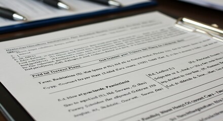 Close-up of Detailed Application Form with Pens and Clipboard