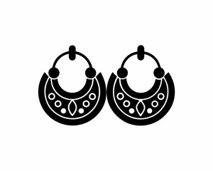 
creative details Hoop Earrings Icon vector illustration 