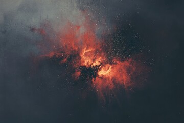 Fiery nebula explodes with incandescent energy amidst a dark, starry expanse.