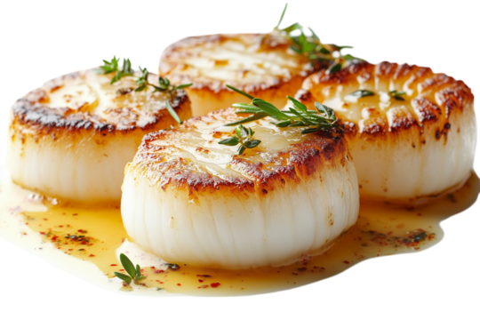 Grilled Mussels with Sauce Isolated on Transparent Background