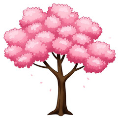 sakura tree clipart on transparent background