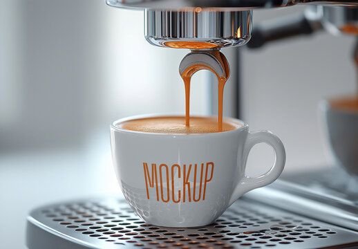 Floating Ceramic Mug Mockup &ndash; Realistic Coffee Cup Scene for Caf&eacute; or Barista Branding