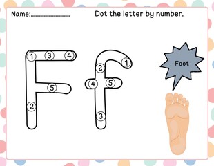 Dot the letter Ff by number from 1 to 5

Kids dot the letter 
