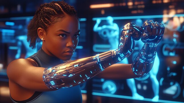 A gym member receives a customized stretching routine from their virtual AI coach tailored to their day's workout