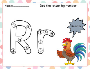 Dot the letter Rr by number from 1 to 5

Kids dot the letter 