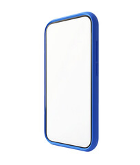Blue Smartphone With Blank White Screen Isolated On Transparent Background, PNG
