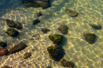 stones at the bottom of the Baltic Sea horizontal