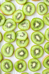 Vibrant Kiwi Slices Pattern Background Fresh Fruit