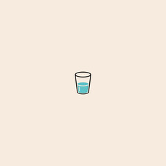 Glass of Water icon flat vector design. 