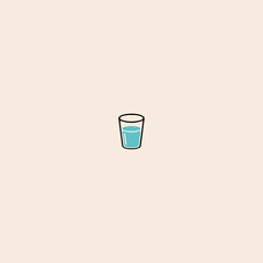 Glass of Water icon flat vector design. 