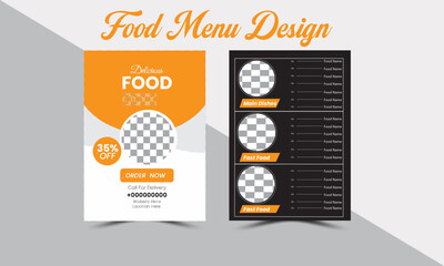 Modern restaurant menu for fast food