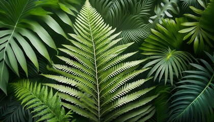 beautiful composition with fern and other tropical leaves background fern leaf ornamental foliage fern isolated background with clipping path