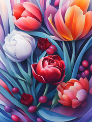A collection of elegant floral clip art