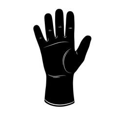 Obraz premium Silhouette vector of hand Gloves that Protects hands from cuts, chemicals, or other hazards.
