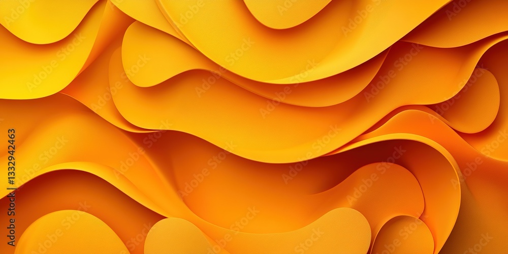 Poster abstract wavy patterns in bright yellow tones create a vibrant and dynamic design