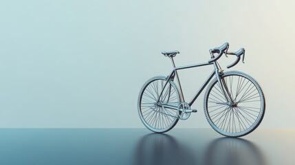 Modern Road Bicycle on Minimalist Background Sleek Design for Fitness Sports and Recreation