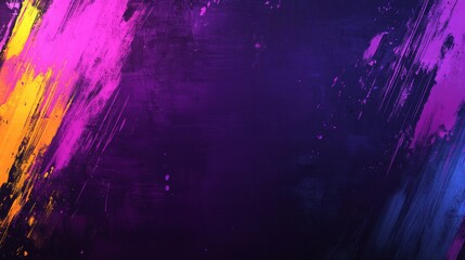 An abstract digital composition features lively pink and blue strokes with a touch of yellow, resulting in a dynamic and contemporary artwork