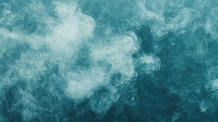 Fototapeta premium Abstract Teal and White Textured Background with Swirling Clouds