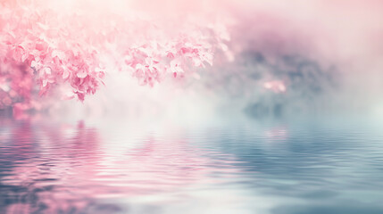 Liquid Serenity: Delicate Reflections in Water with Soft Waves and Natural Lighting Create a Tranquil and Abstract Scene for Design and Wellbeing &ndash; Generative AI