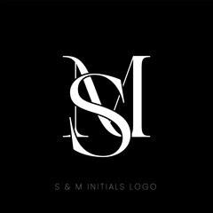 M & S initials logo vector. MS logo. MS monogram for wedding