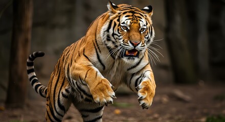 Fototapeta premium Charging tiger, Generate AI