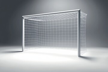 Fototapeta premium Soccer Goal in Spotlight A Minimalist and Dramatic Sports Equipment Image for Design Marketin
