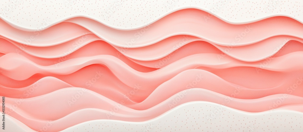 Poster abstract wavy patterns in soft pink and white tones for modern design