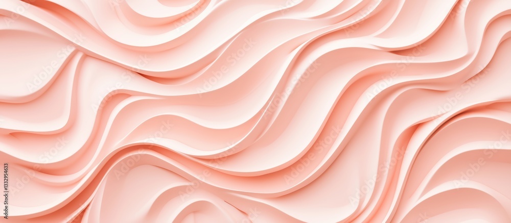 Poster abstract wavy texture in soft peach tones for modern design and backgrounds