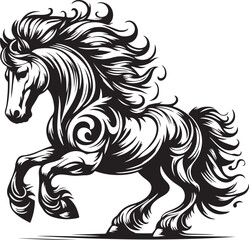 Wild Horse Stampede White Background