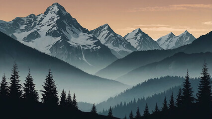 Obraz premium mountains in the morning