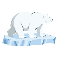 Polar Bear on Ice Floe Arctic Wild Animal Icon