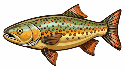 Dolly Varden trout isolated on a white background