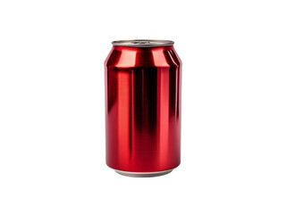 red aluminum soda can isolated on transparent background.